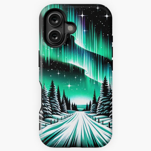 Item preview, Northern Lights - Aurora Borealis in Winter designed and sold by madtoyman.