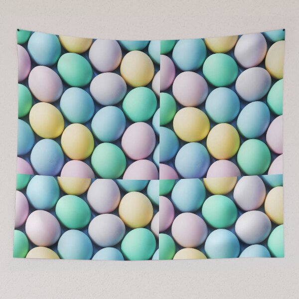 Item preview, Pastel Easter realistic eggs pattern designed and sold by EmeraldeaArt.