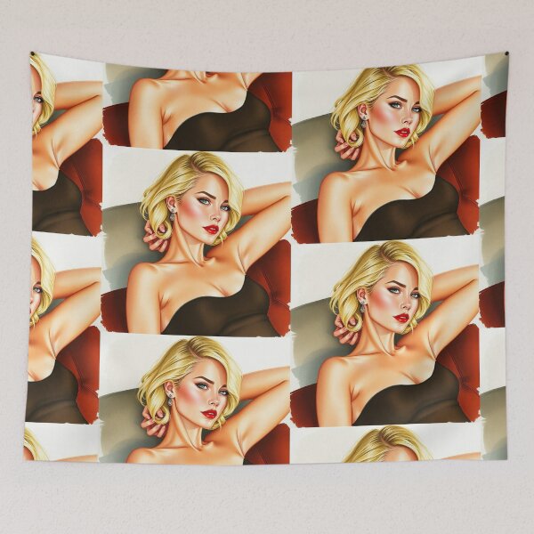 Item preview, A Beautiful 40s Art Deco Style portrat of a blonde pretty starlet girl designed and sold by Vintage Designs +.