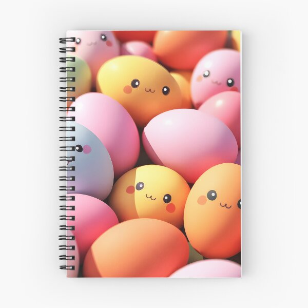 Item preview, kawaii faced cute easter eggs in pastel shades designed and sold by EmeraldeaArt.