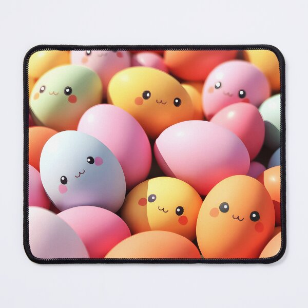 Item preview, kawaii faced cute easter eggs in pastel shades designed and sold by EmeraldeaArt.