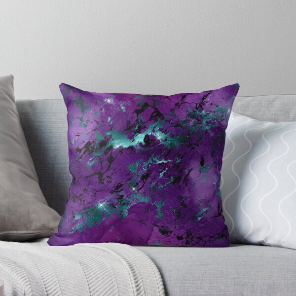 Purple and green Throw Pillow