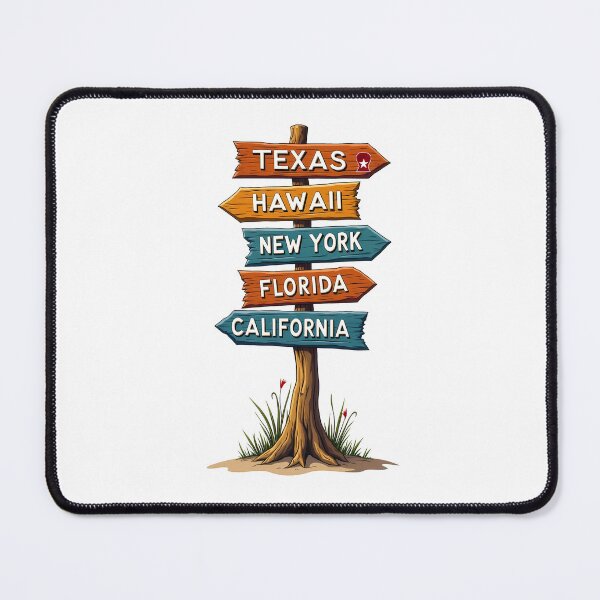 Item preview, Rustic Travel Signpost | U.S. States Road Trip designed and sold by Fikuall.