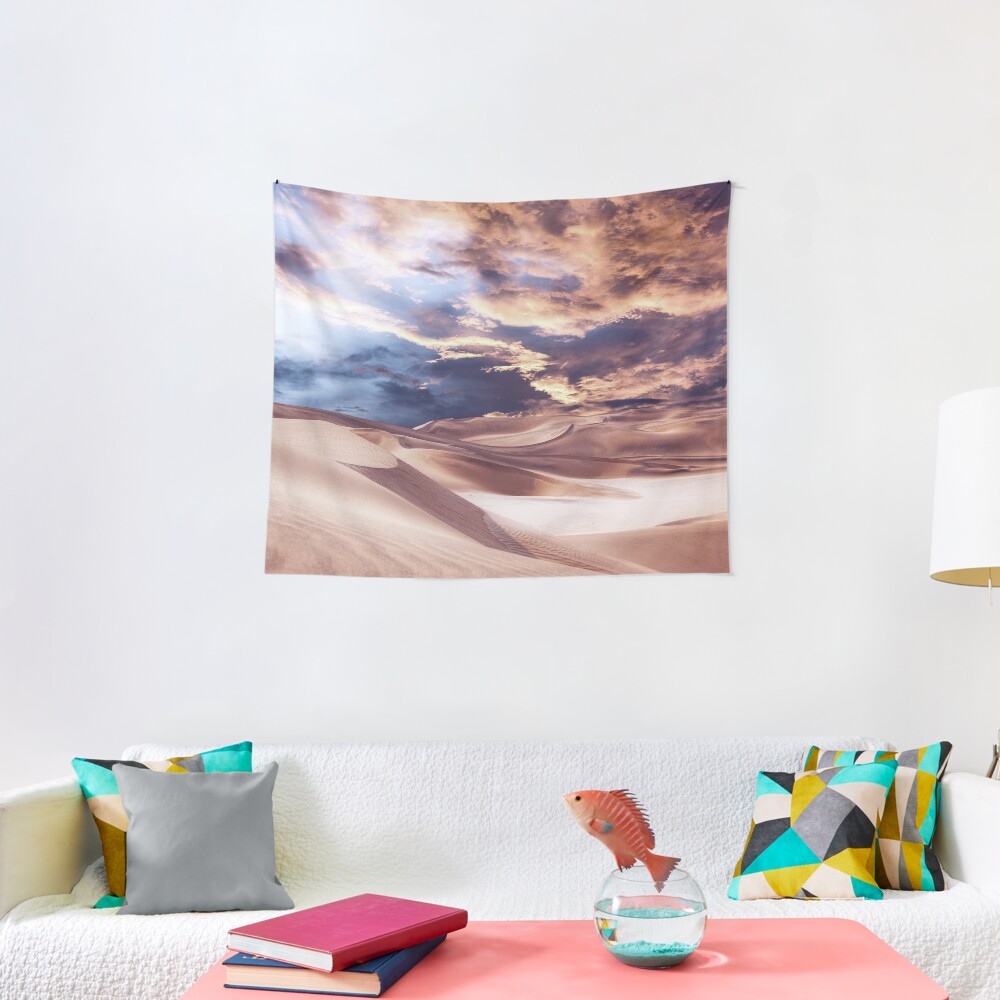 Golden Sand And Clouds Tapestry