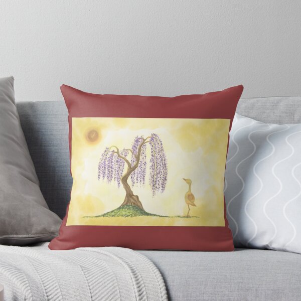 Item preview, A wisteria tree and an adorable orange bird designed and sold by greenPQBstudio.