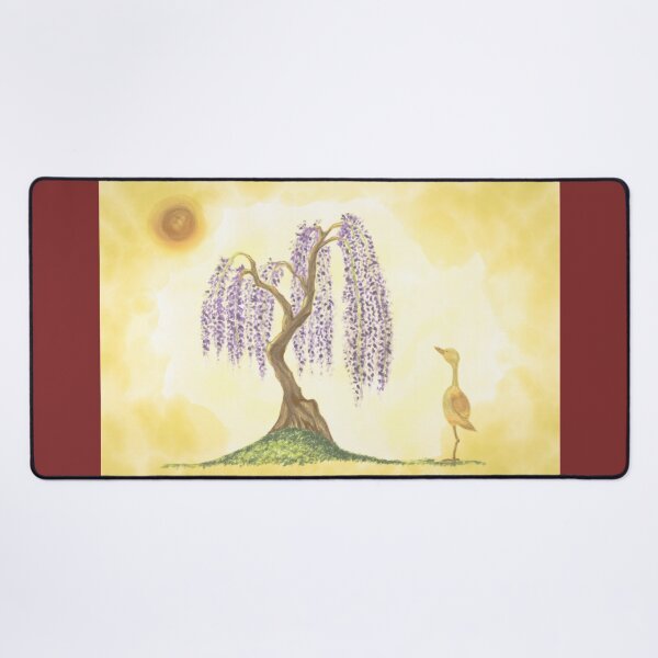 Item preview, A wisteria tree and an adorable orange bird designed and sold by greenPQBstudio.
