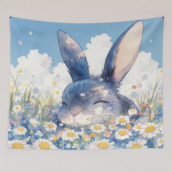 Item preview, Bunny Nap Time In The Meadow designed and sold by AshiraCreations.