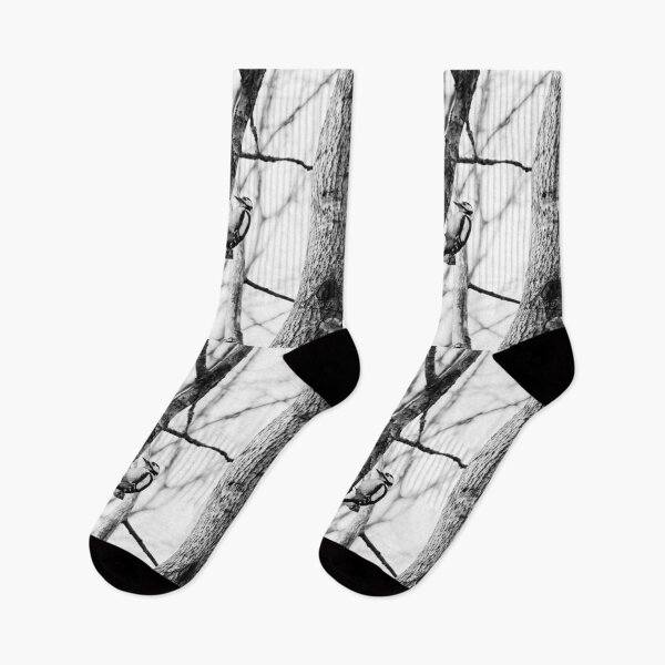 Item preview, X-type. Great spotted woodpecker bw designed and sold by Jouko Lehto Photography.