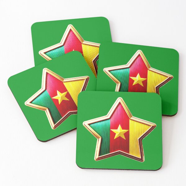 Item preview, ⭐ Cameroon Glory - Shiny Patriotic Star Flag Design ⭐ designed and sold by Highlandkings.