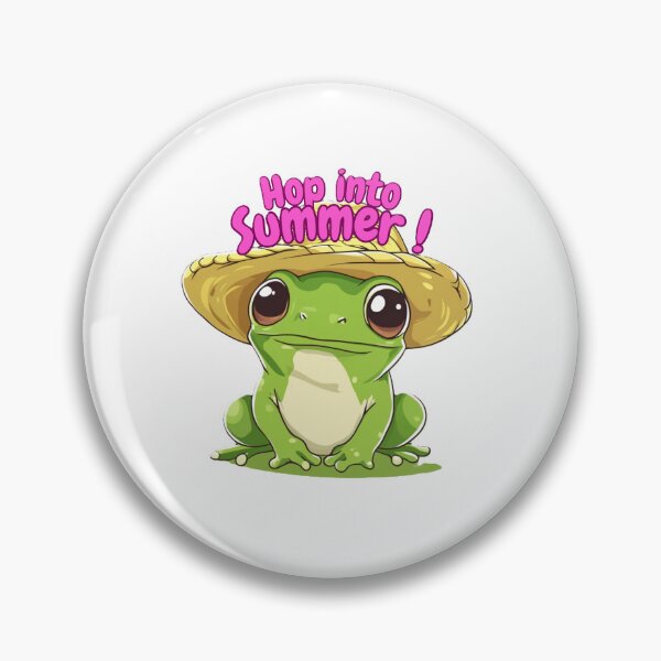 Item preview, Frog in Straw Hat Hop into Summer – Cute Kawaii Sticker, Funny Gen Z Tee with Playful Frog Design designed and sold by Zentuary.