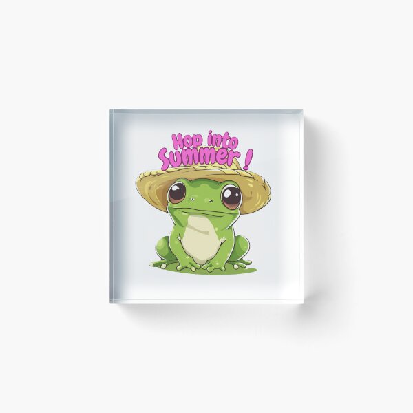Item preview, Frog in Straw Hat Hop into Summer – Cute Kawaii Sticker, Funny Gen Z Tee with Playful Frog Design designed and sold by Zentuary.