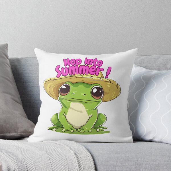 Item preview, Frog in Straw Hat Hop into Summer – Cute Kawaii Sticker, Funny Gen Z Tee with Playful Frog Design designed and sold by Zentuary.
