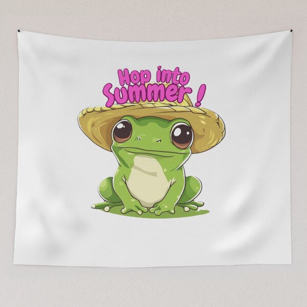 Item preview, Frog in Straw Hat Hop into Summer – Cute Kawaii Sticker, Funny Gen Z Tee with Playful Frog Design designed and sold by Zentuary.
