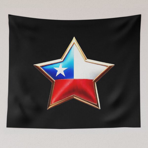 Item preview, Chile Estrella - Shiny Patriotic Flag Design designed and sold by Highlandkings.