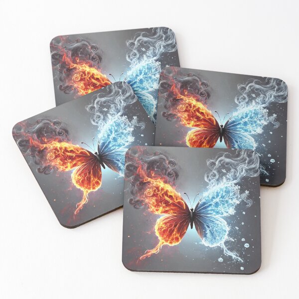 Item preview, Elemental Balance: Fire & Frost Butterfly designed and sold by AbstractAnom.
