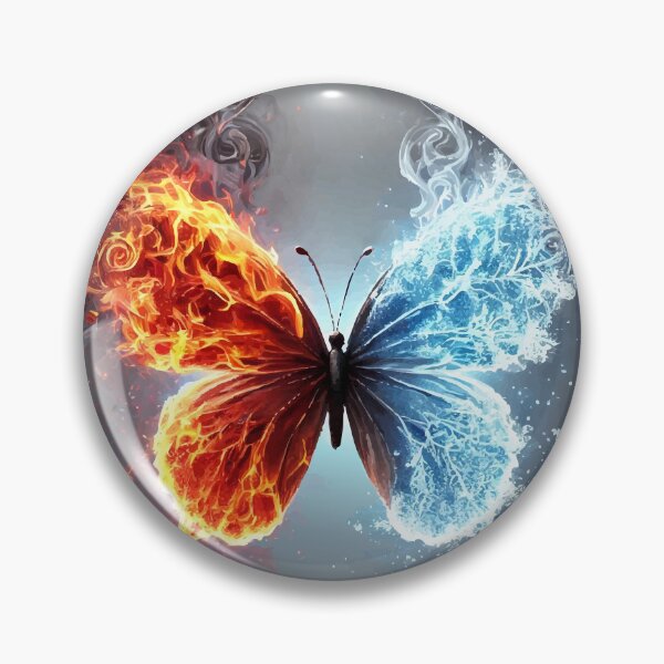 Item preview, Elemental Balance: Fire & Frost Butterfly designed and sold by AbstractAnom.