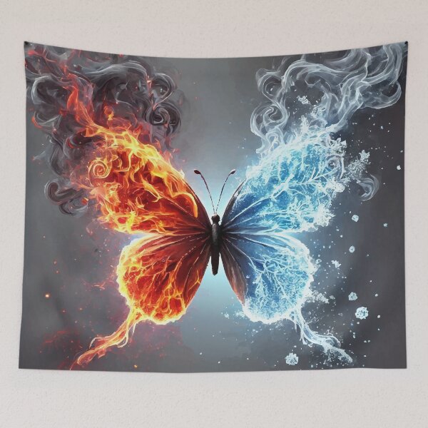 Item preview, Elemental Balance: Fire & Frost Butterfly designed and sold by AbstractAnom.