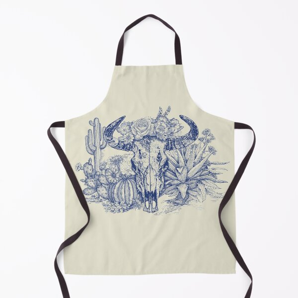 Item preview, Western Americana (cow skull and flowers) blue designed and sold by BessoChicca.