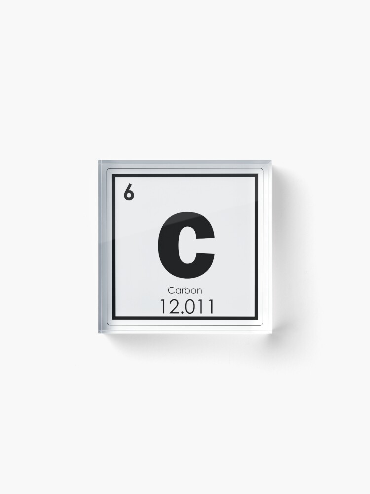 Alternate view of Carbon chemical element Acrylic Block