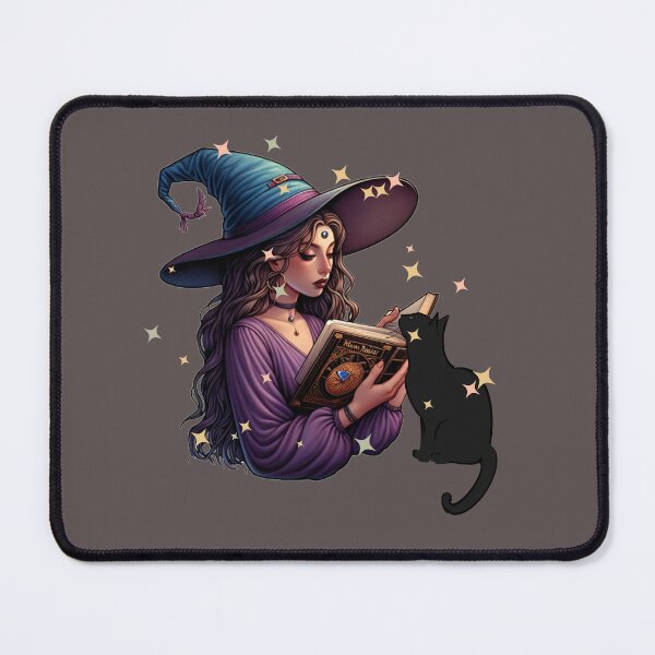 Item preview, Witchy Reader with Black Cat designed and sold by Alchemy8House.