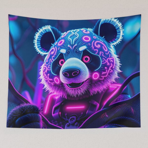 Item preview, Cyberpunk Neon Panda – Futuristic Glowing Digital Art designed and sold by FusionCipher.