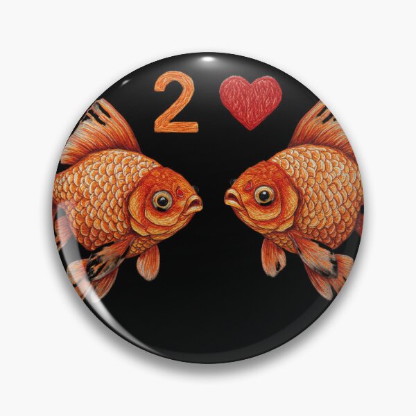 Item preview, Two Goldfish in Love - Cute Valentine's Day Fish designed and sold by Motel Mirage.