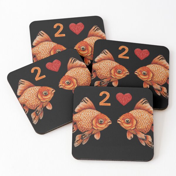 Item preview, Two Goldfish in Love – Cute Valentine’s Art designed and sold by Motel Mirage.