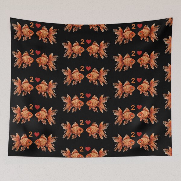 Item preview, Two Goldfish in Love – Cute Valentine’s Art designed and sold by Motel Mirage.
