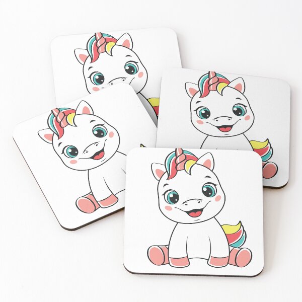 Item preview, Cute Kawaii Unicorn Cartoon – Adorable Baby Unicorn Digital Art designed and sold by zevorgue.