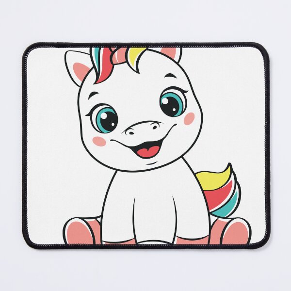 Item preview, Cute Kawaii Unicorn Cartoon – Adorable Baby Unicorn Digital Art designed and sold by zevorgue.
