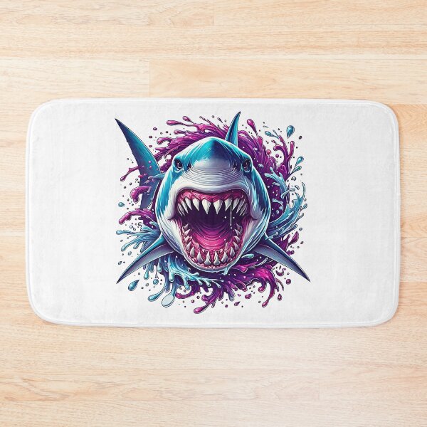Item preview, Ferocious Shark Splash - Vibrant Digital Artwork designed and sold by WayoftheWater.