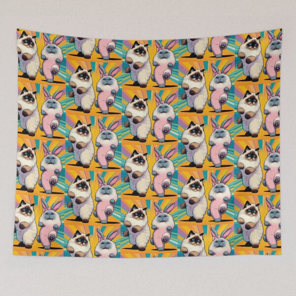 Item preview, Himalayan cat and cute rabbit  designed and sold by Dogandesighn.