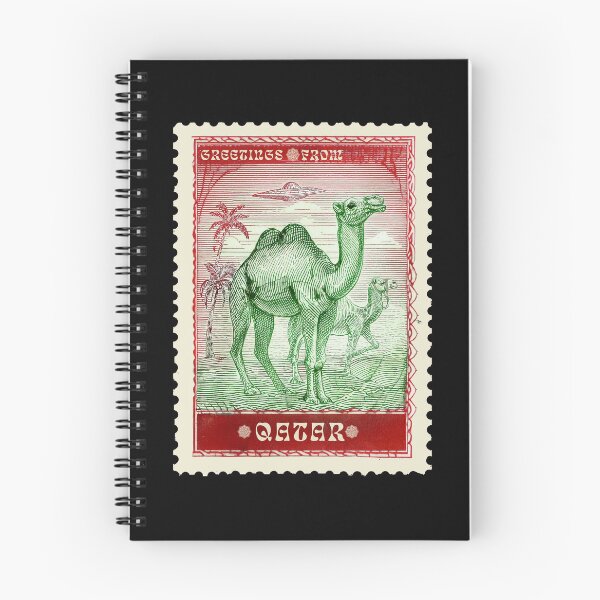 Item preview, Greetings From Qatar - A Retro Vintage Style Camels Postal Stamp by Craitza designed and sold by House of Sadu by Craitza.