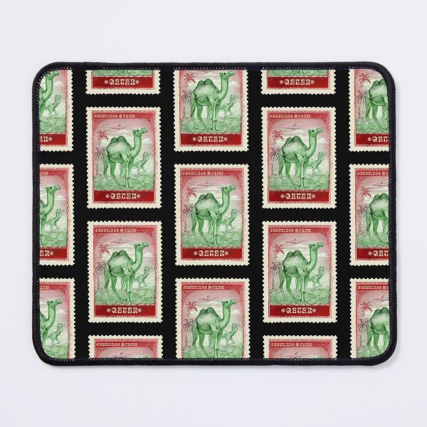 Item preview, Greetings From Qatar - A Retro Vintage Style Camels Postal Stamp by Craitza designed and sold by House of Sadu by Craitza.