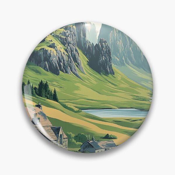 Item preview, Póster de viaje de la isla de Skye, Escocia: Impresión artística retro de paisajes escénicos y tierras altas designed and sold by StrasserArt.
