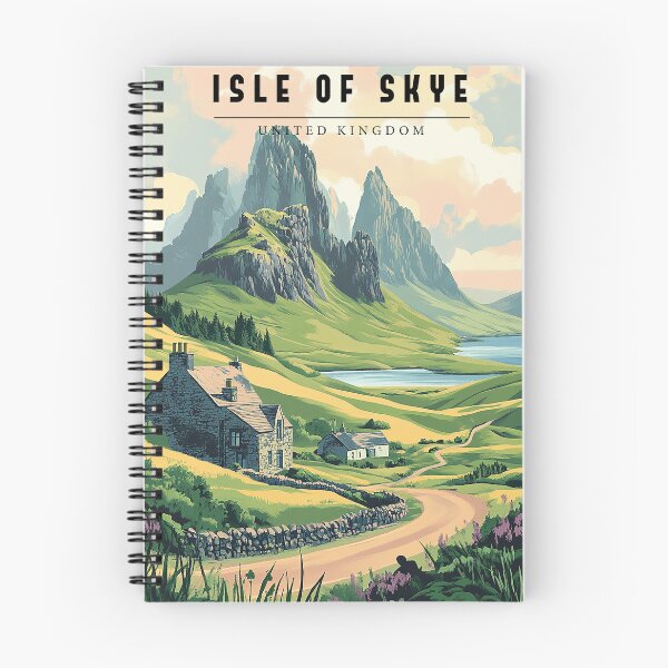 Artikelvorschau, Isle of Skye Scotland Travel Poster - Retro Scenic Landscape & Highlands Art Print entworfen und verkauft von StrasserArt.
