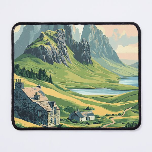 Item preview, Isle of Skye Scotland Travel Poster - Retro Scenic Landscape & Highlands Art Print designed and sold by StrasserArt.