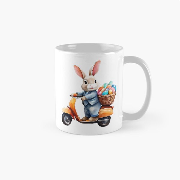 Item preview, Cute Dapper Easter Bunny with a Basket of Easter Eggs on a Scooter designed and sold by FurrFunPrints.
