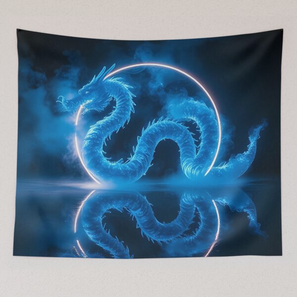 Item preview, Glowing Neon Spirit Dragon - Mystical Fantasy Art designed and sold by FusionCipher.