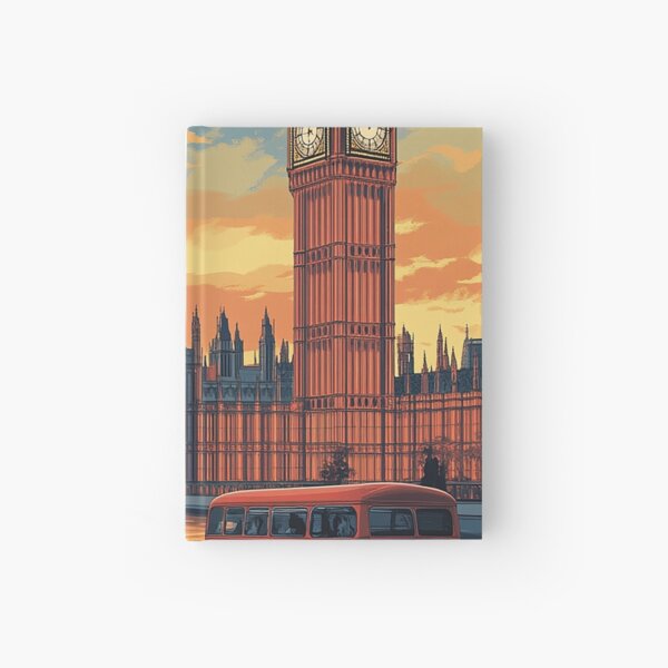 Item preview, London England Travel Poster - Vintage Cityscape & Iconic Landmarks Art Print designed and sold by StrasserArt.