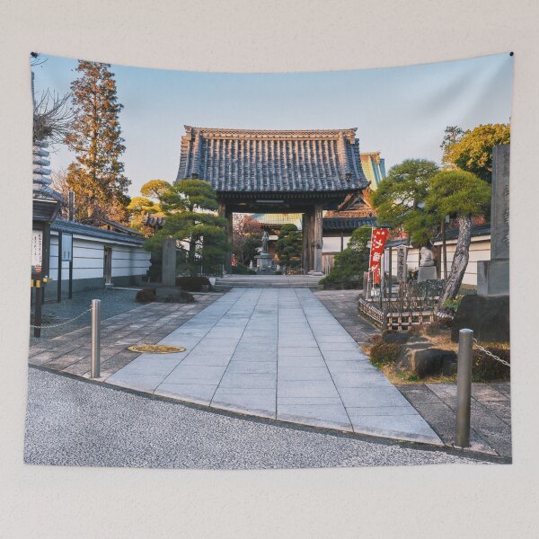 Item preview, Large Wooden Sanmon Gate with Gabled Tiled Roof of Ryuge-ji Temple in Yokohama, Japan designed and sold by Pix4Japan.