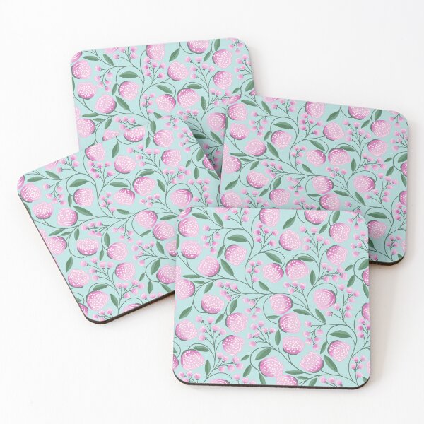 Aperçu de l'œuvre Jolie en rose - Fond bleu sarcelle créée et vendue par Sheila McDowell Design.