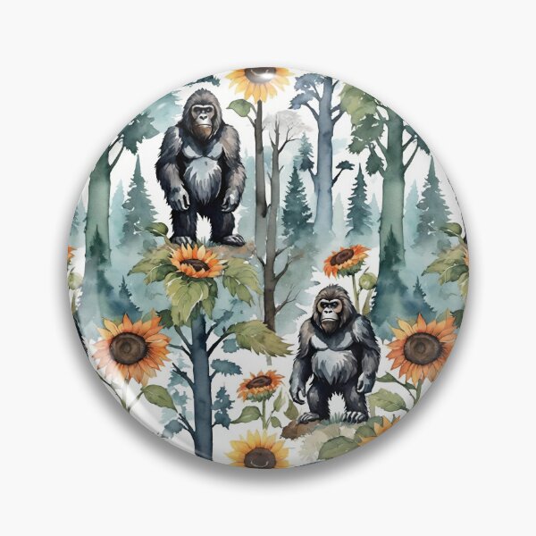 Item preview, Bigfoot Sasquatch With Yellow Sunflowers, Trees And Forest designed and sold by CarrollGene.