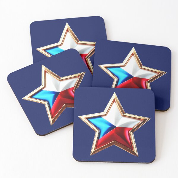 Item preview, Czech Pride - Shiny Patriotic Star Flag Design designed and sold by Highlandkings.