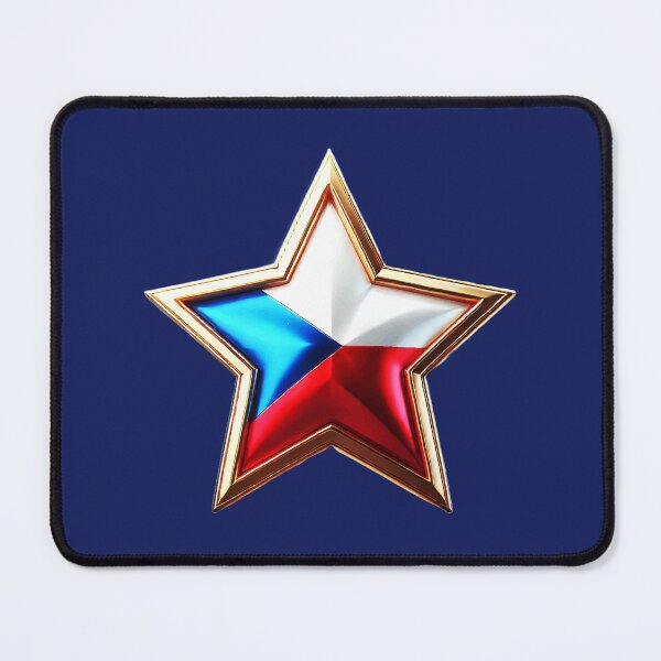 Item preview, Czech Pride - Shiny Patriotic Star Flag Design designed and sold by Highlandkings.
