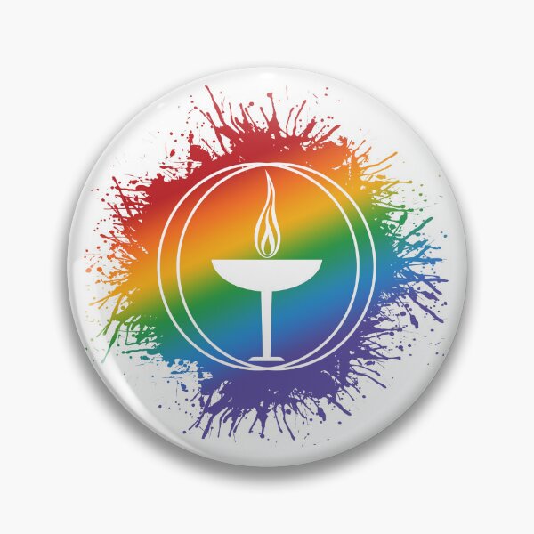 Item preview, Paint Splatter LGBTQ Pride Rainbow Unitarian Universalism Symbol designed and sold by LiveLoudGraphic.