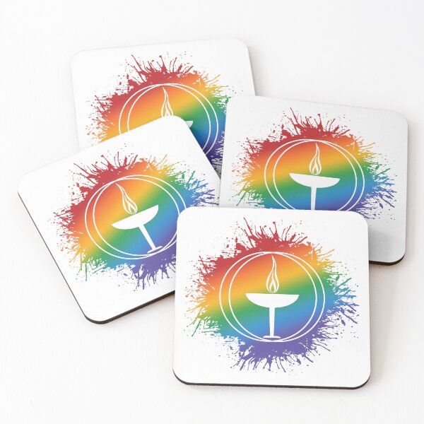 Item preview, Paint Splatter LGBTQ Pride Rainbow Unitarian Universalism Symbol designed and sold by LiveLoudGraphic.