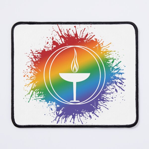 Item preview, Paint Splatter LGBTQ Pride Rainbow Unitarian Universalism Symbol designed and sold by LiveLoudGraphic.