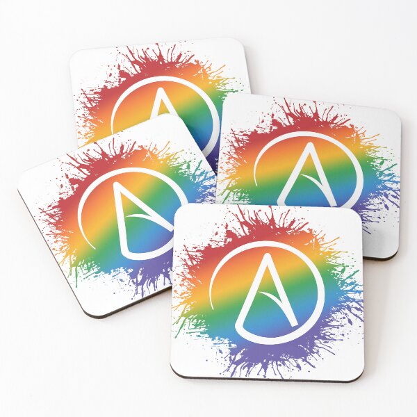 Item preview, Paint Splatter LGBTQ Pride Rainbow Atheist Symbol designed and sold by LiveLoudGraphic.
