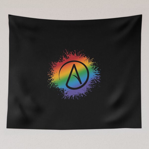 Item preview, Paint Splatter LGBTQ Pride Rainbow Atheist Symbol designed and sold by LiveLoudGraphic.